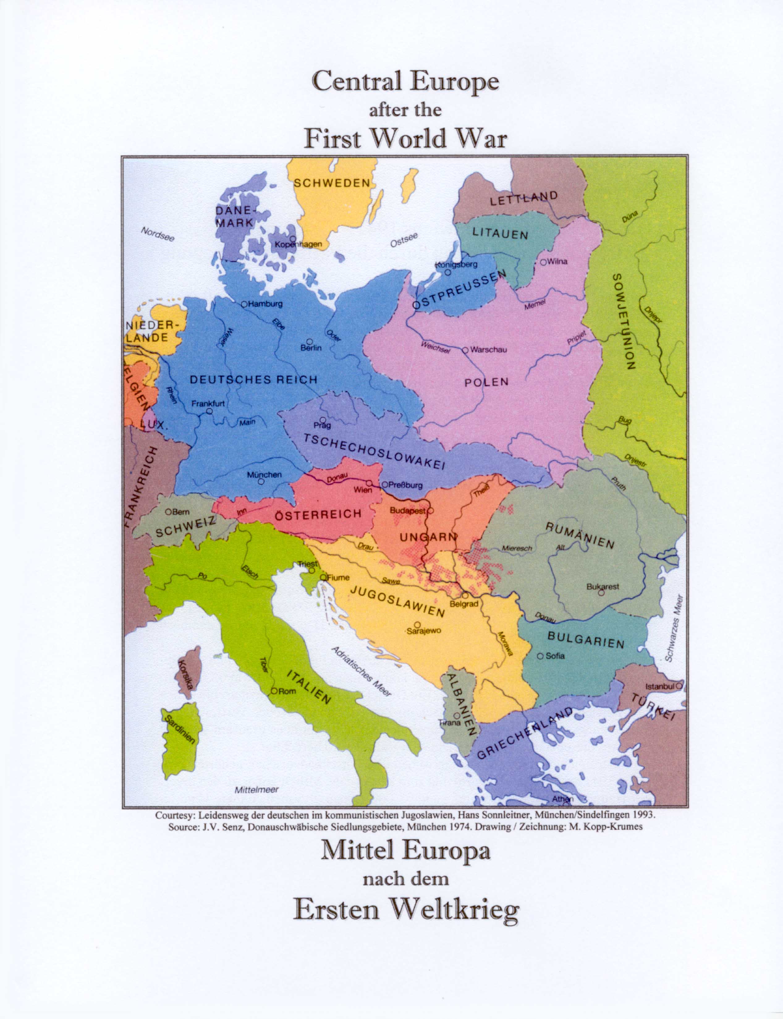 Map Of Europe After Ww1