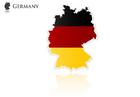 Map of Germany in black, red and gold (c) istock