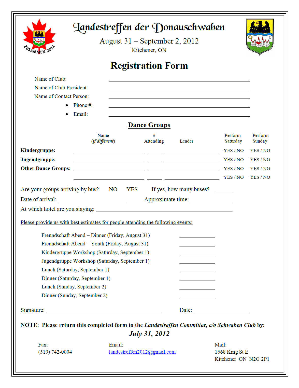 25 Kitchener Registration Form Within School Registration Form Template Word