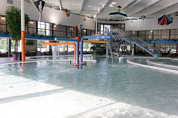 5,000 square foot zero entry swimming pool ADA compliant.